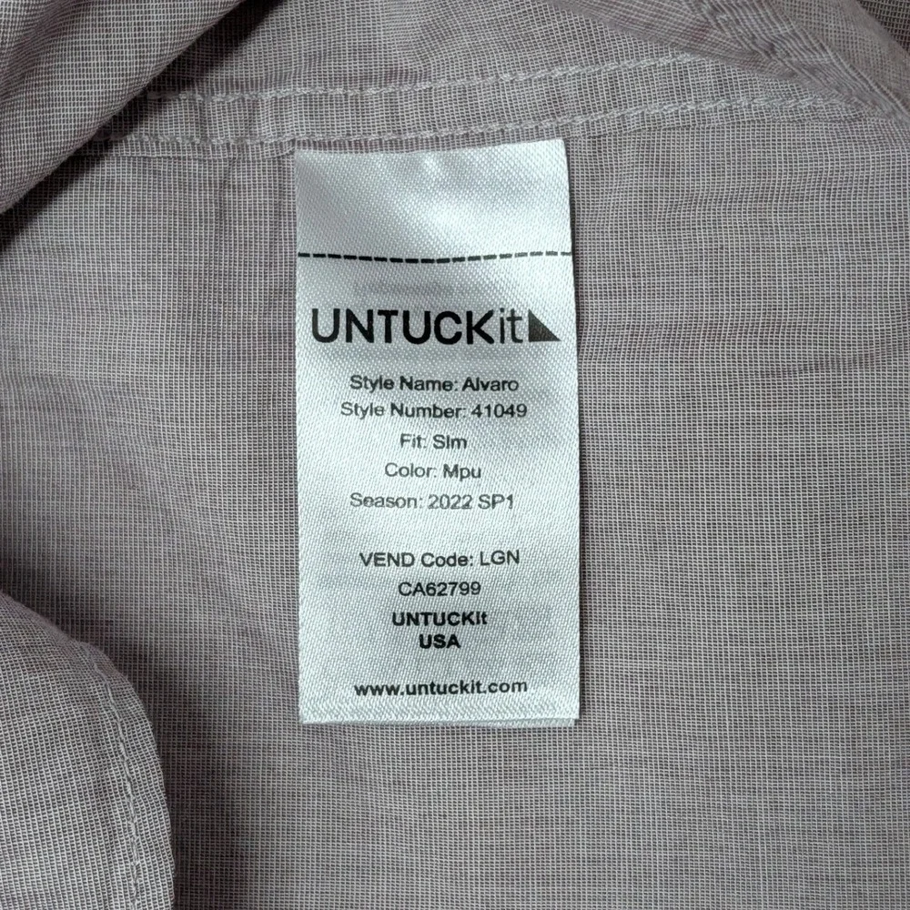 UNTUCKit Alvaro Mens Slim Fit Button Down Shirt Mauve Purple Cotton Medium 41049